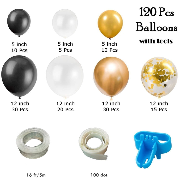 Classic Black Gold Latex Balloon Set Birthday Party Balloon Chain Room Decoration Set My Store