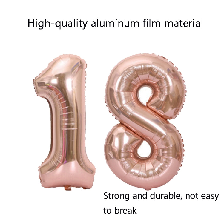 Birthday Decoration Aluminum Foil Balloon 40 Inch Big Number Aluminum Foil Balloon Decoration Set