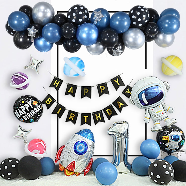 Astronaut Theme Birthday Balloon Decoration Set Starry Sky Rocket Aluminum Film Balloon Children Party Decoration My Store