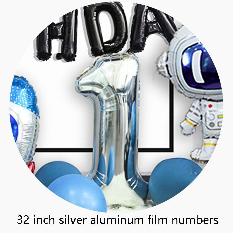 Astronaut Theme Birthday Balloon Decoration Set Starry Sky Rocket Aluminum Film Balloon Children Party Decoration My Store