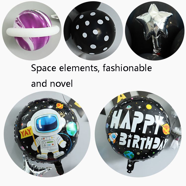 Astronaut Theme Birthday Balloon Decoration Set Starry Sky Rocket Aluminum Film Balloon Children Party Decoration My Store