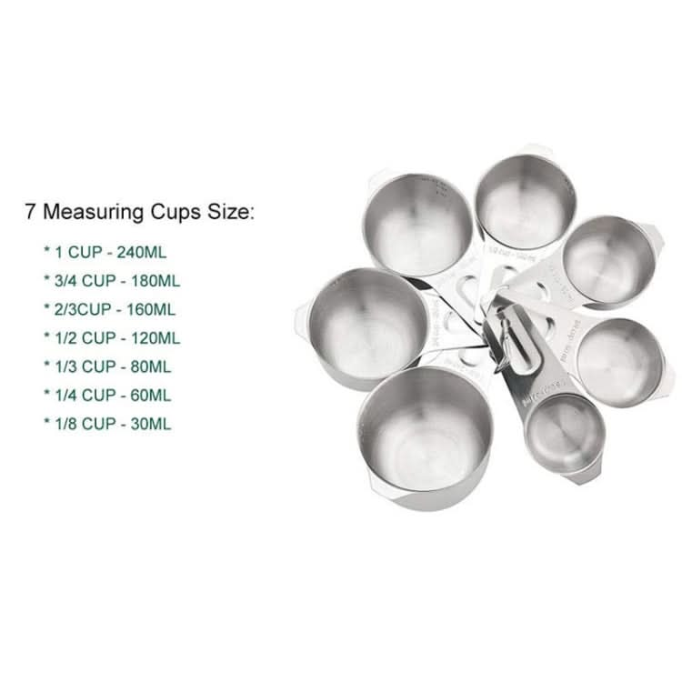 7 in 1 304 Stainless Steel Measuring Cup Set Baking Tools-Reluova