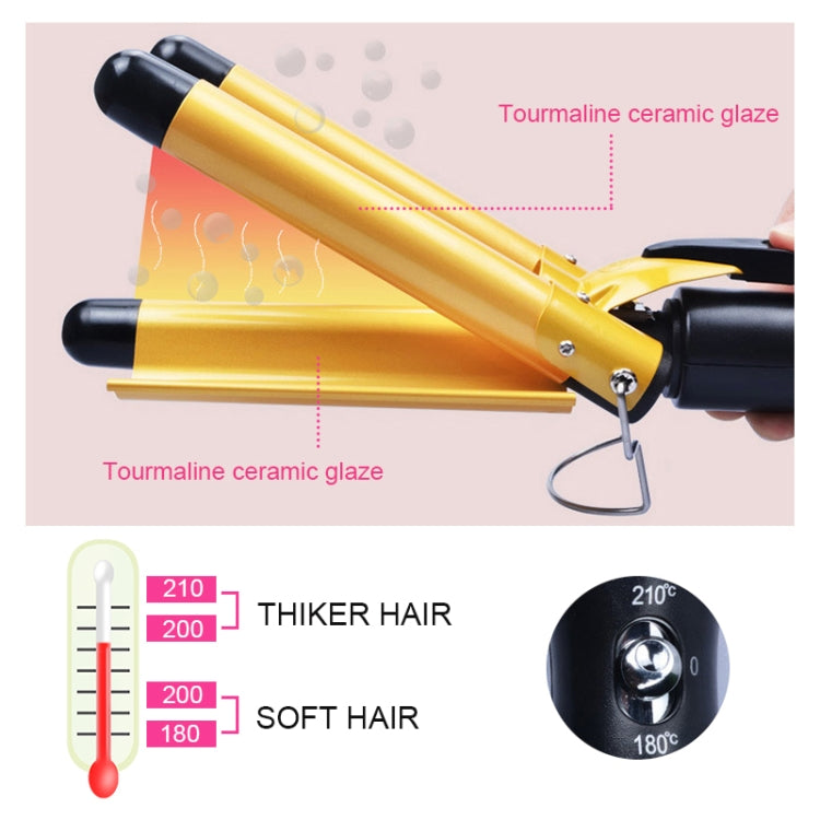 20-32m Automatic Ceramic Perm Splint Hair Curler 3 Barrels Big Wave Hair Curling Iron Tools-Reluova