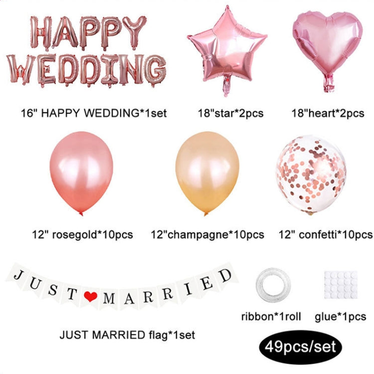 Wedding Decoration Arrangement Set 16 Inch Happy Wedding Rose Gold Letter Balloon Decoration My Store