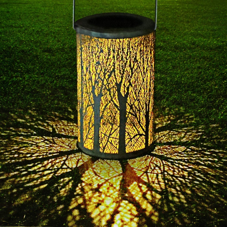 Outdoor Solar Wrought Iron Projection Lamp Hollow Wall Hanging Portable Garden Decorative Lamp My Store