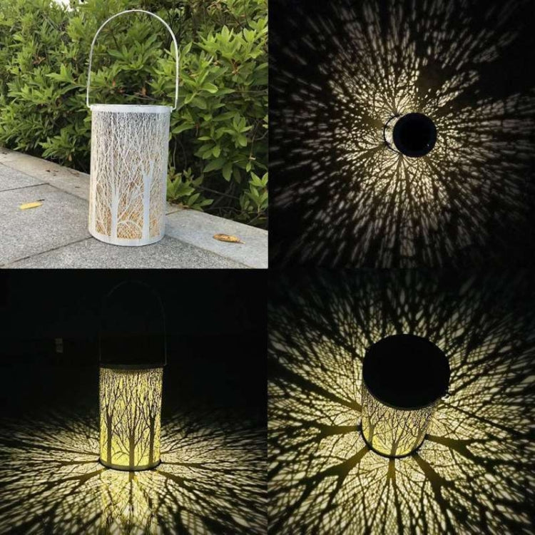 Outdoor Solar Wrought Iron Projection Lamp Hollow Wall Hanging Portable Garden Decorative Lamp My Store