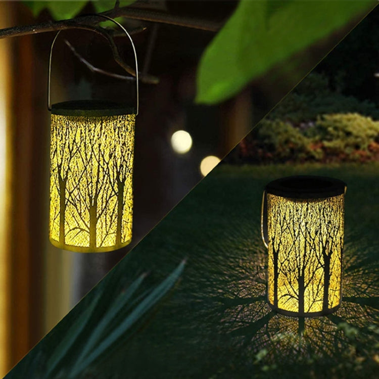 Outdoor Solar Wrought Iron Projection Lamp Hollow Wall Hanging Portable Garden Decorative Lamp My Store