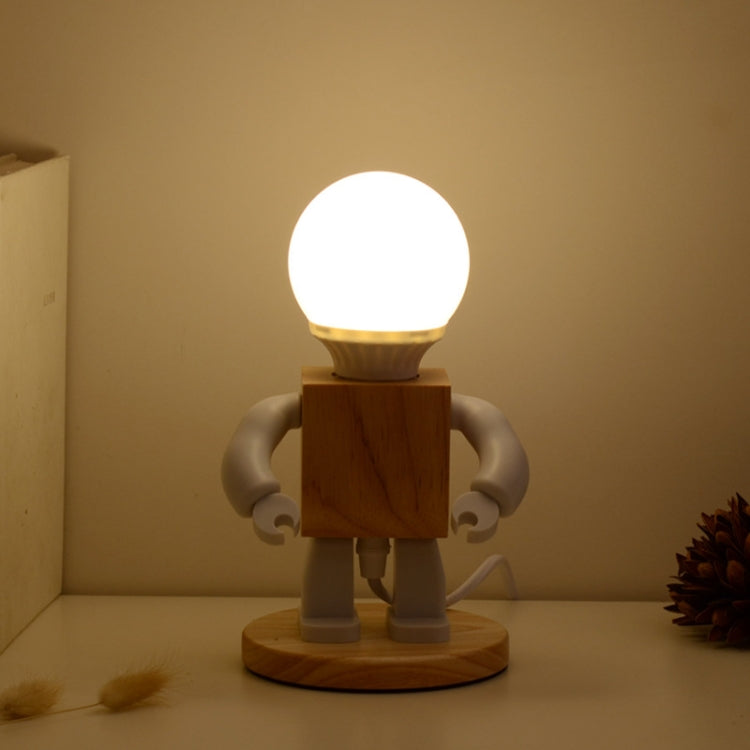 Solid Wood Robot Bedroom Bedside Simple Study Lamp Table Lamp My Store