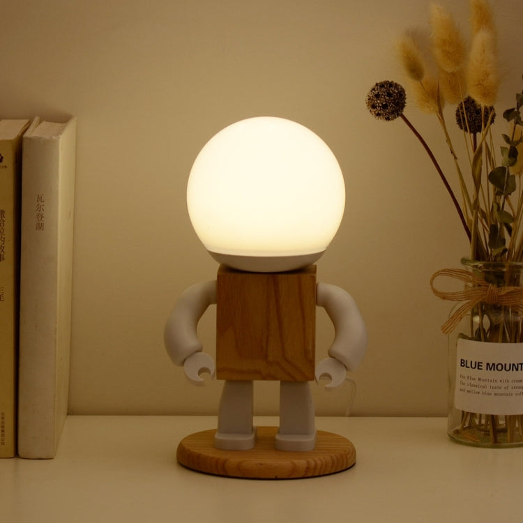 Solid Wood Robot Bedroom Bedside Simple Study Lamp Table Lamp My Store