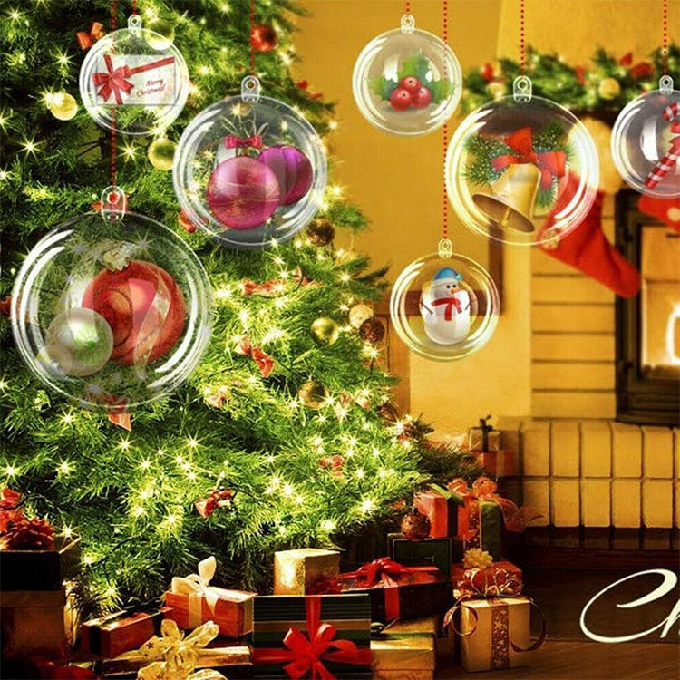 High Transparent Christmas Plastic Hollow Round Ball Window Decoration Mall Hanging Ball