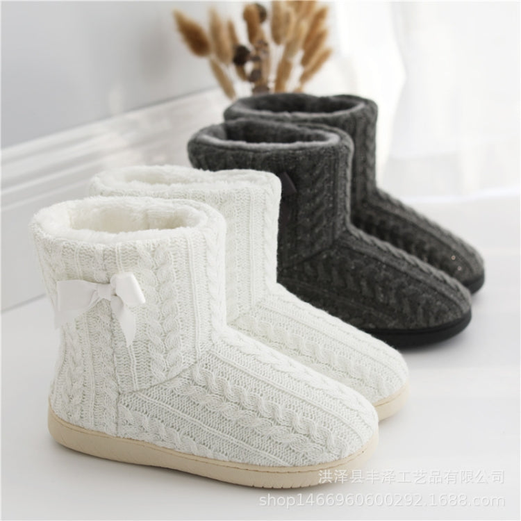 Winter Home Boots Thick-Soled Non-Slip Cotton Slippers