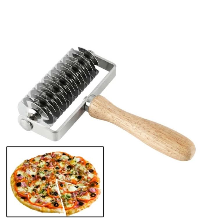 Baking Tool Stainless Steel Wooden Handle Pizza Roller Cutter Dessert Hob Pizza Net Knife - Reluova