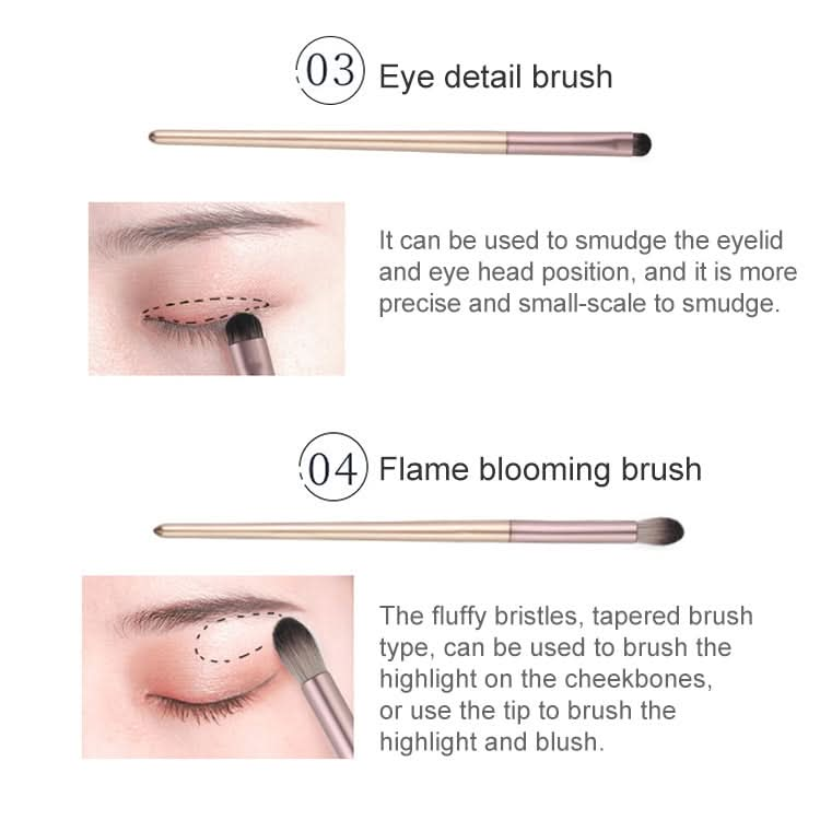 4 PCS / Set Makeup Brush Eye Shadow Brush Eye Makeup Set Soft Hair Detail Brush Smudge Brush With Brush Bag-Reluova