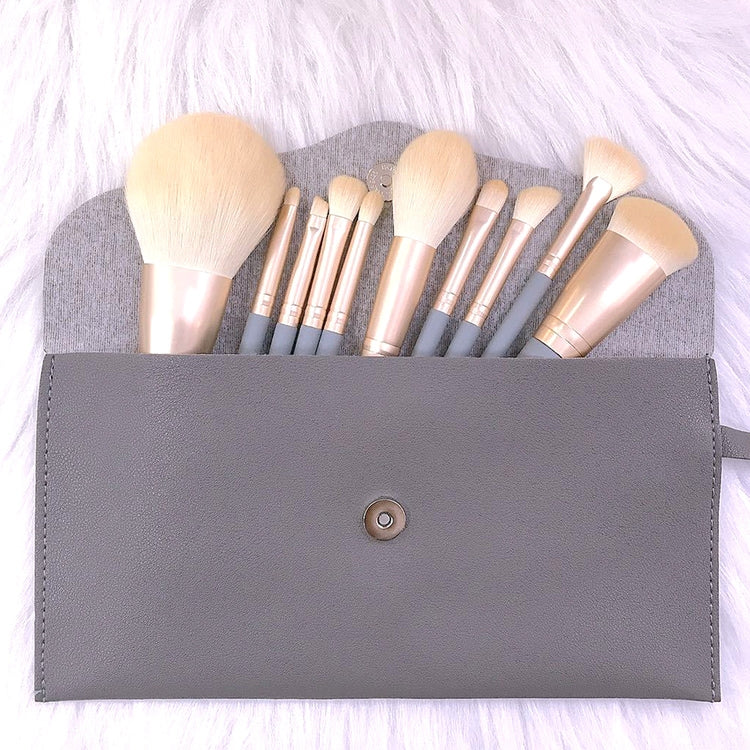 10 PCS / Set Makeup Brush Corn Silk Fiber Hair Loose Powder Brush Face And Eye Makeup Brush