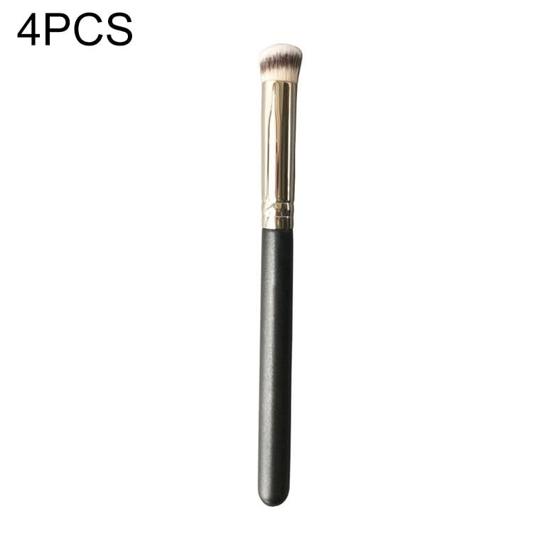 4 PCS Fiber Hair Makeup Brush Wooden Handle Foundation Brush-Reluova