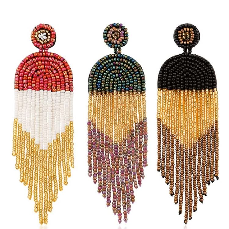 Ethnic Earrings Handmade Beaded Bohemian Tassel Earrings Reluova