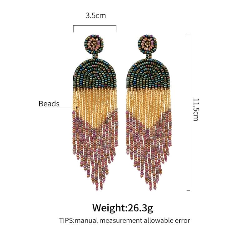 Ethnic Earrings Handmade Beaded Bohemian Tassel Earrings Reluova