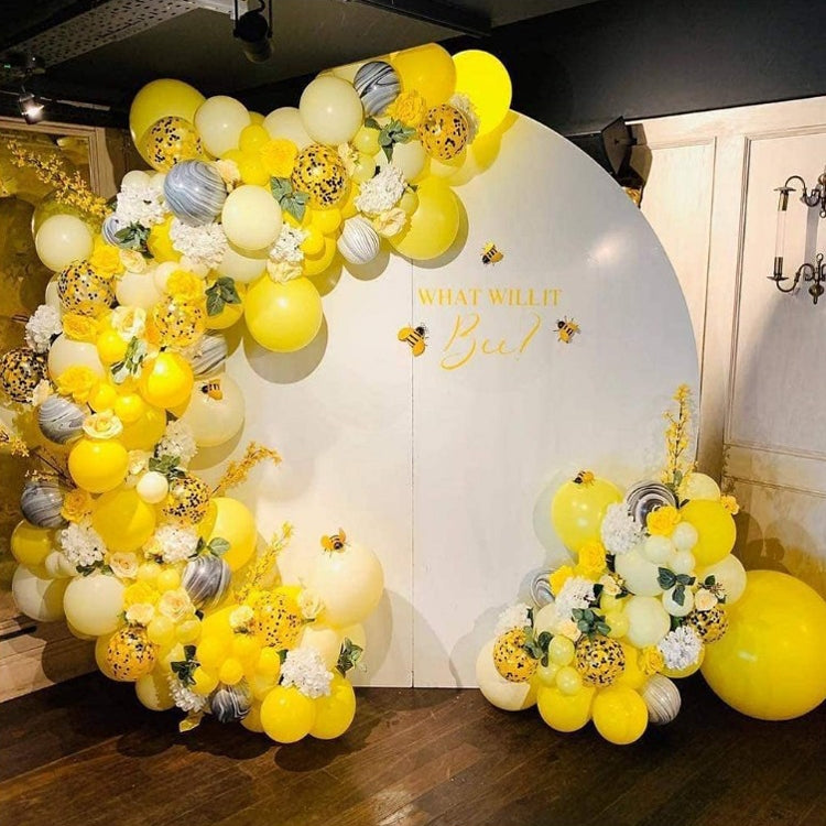 Bee Theme Party Decoration Supplies White Yellow Agate Confetti Latex Balloon Decoration Set My Store