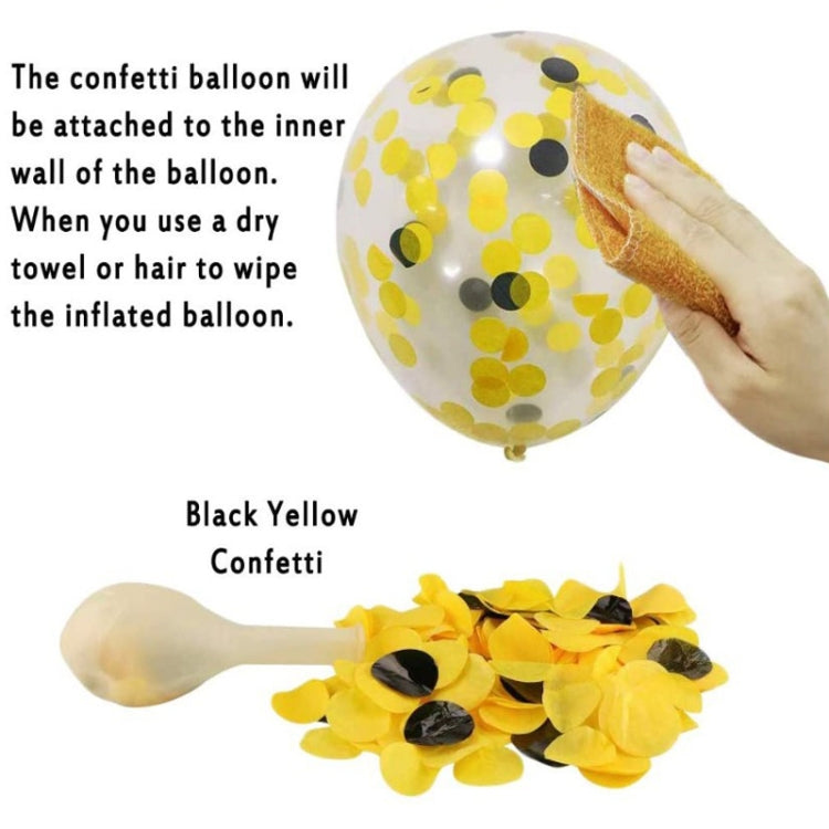 Bee Theme Party Decoration Supplies White Yellow Agate Confetti Latex Balloon Decoration Set