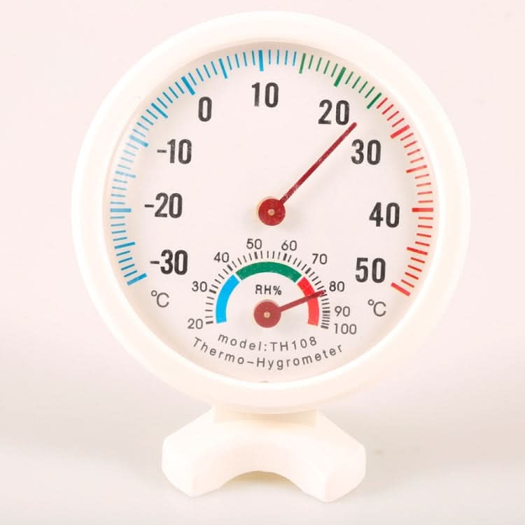 TH108 Mini Round Clock-shaped Indoor Outdoor Hygrometer Humidity Thermometer Temperature Meter, Random Color Delivery Reluova