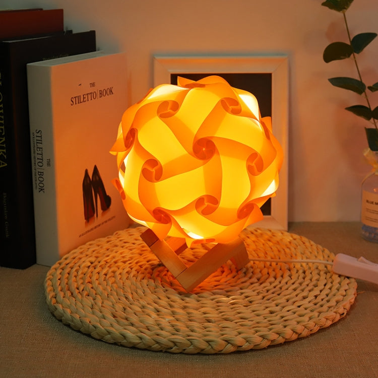 Creative Bedroom Bedside Night Light USB Round Romantic Room Decoration Lamp with Wood Base