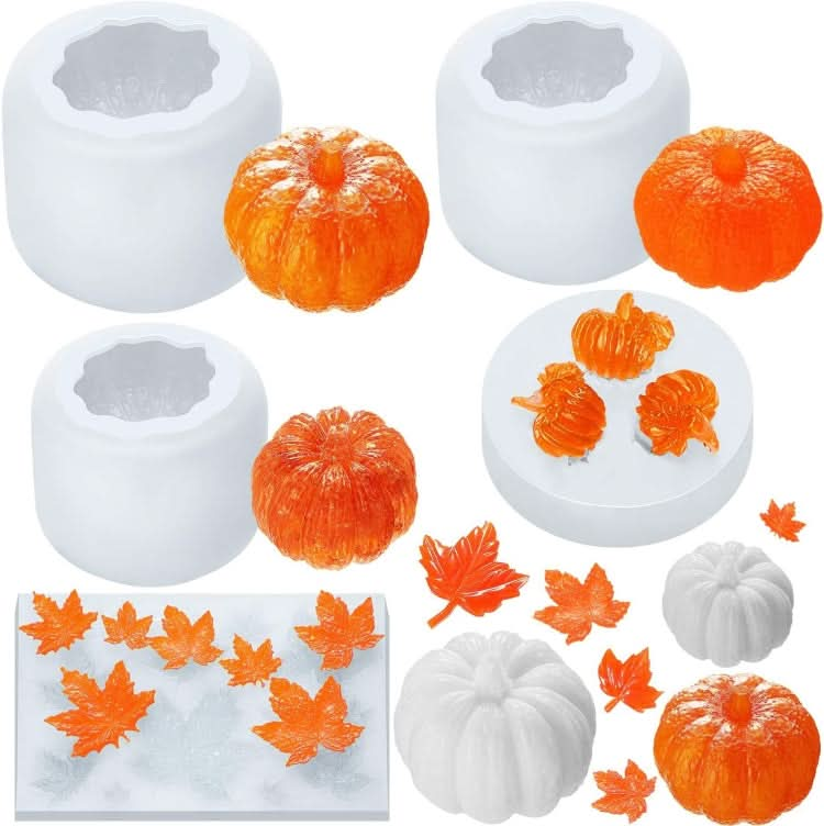 Halloween Three-Dimensional Pumpkin Cake DIY Scented Candle Silicone Mold - Reluova