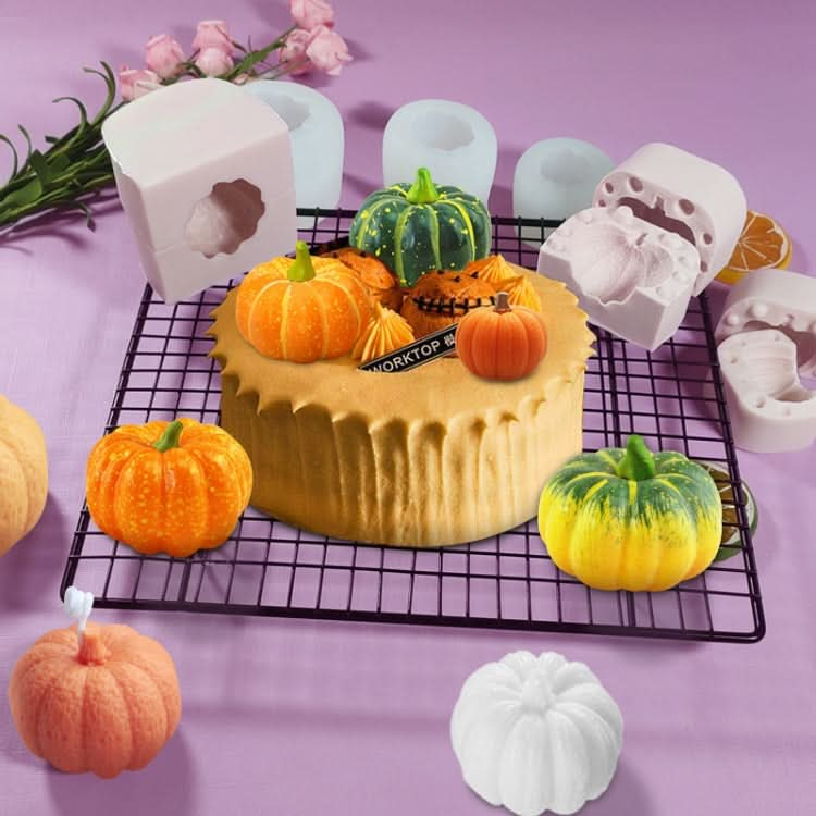 Halloween Three-Dimensional Pumpkin Cake DIY Scented Candle Silicone Mold - Reluova