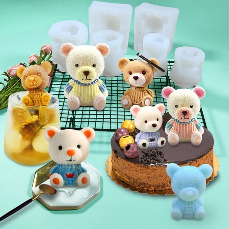 Cartoon Milk Tea Coffee Bear Ice Cube Silicone Mold Aromatherapy Candle Plaster Epoxy Mold - Reluova