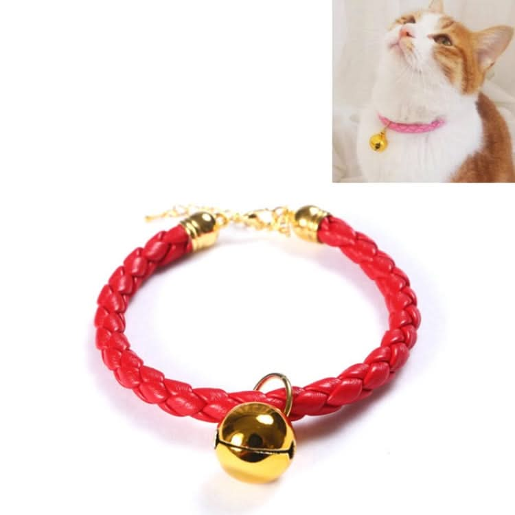 Prepared PU Leather Adjustable Pet Bell Collar Cat Dog Rabbit Simple Collar Necklace - Reluova