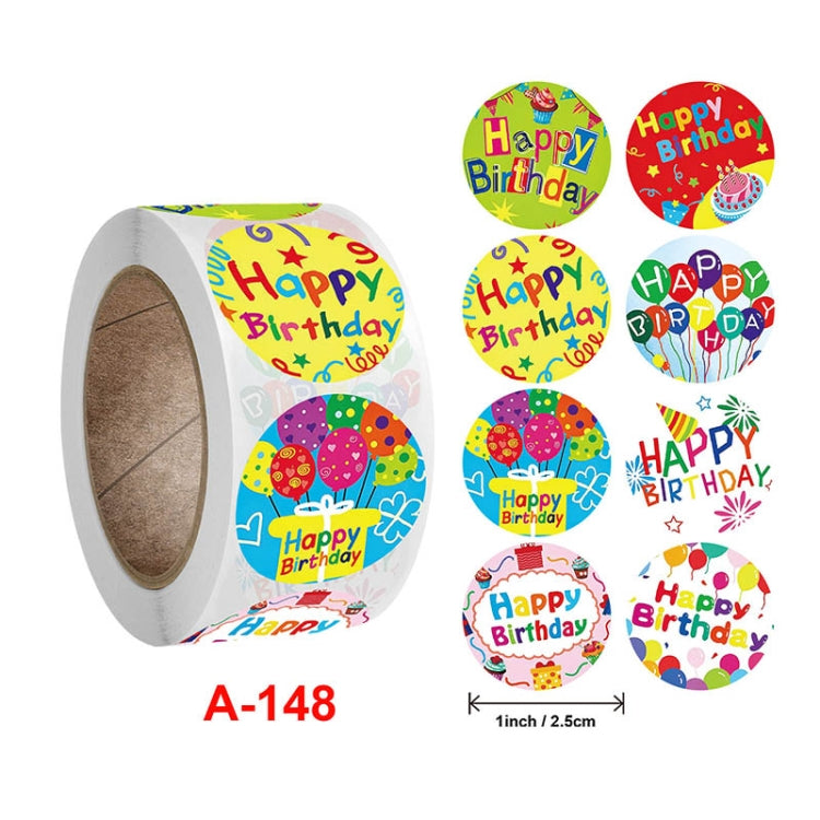 A-148 10 PCS Round Sticker Happy Birthday Label Holiday Gift Sealing Sticker, Size: 2.5cm / 1 inch My Store