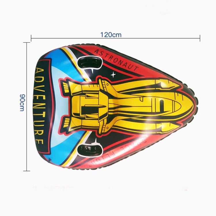 Universe Series Winter Rocket Pattern Inflatable Ski Ring with Two-handed Handle & Traction Rope Buckle