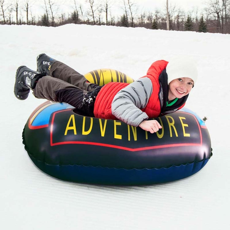 Universe Series Winter Rocket Pattern Inflatable Ski Ring with Two-handed Handle & Traction Rope Buckle