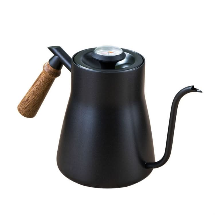 304 Stainless Steel Coffee Hand Pot Wooden Handle Coffee Pot Teflon Long-Mouth Slender Pot-Reluova