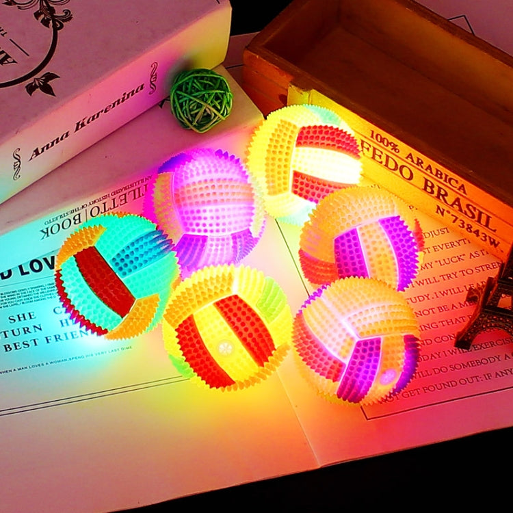 10 PCS Luminous Volleyball Bouncy Ball Massage Ball Whistle Thorn Ball, Random Color Delivery