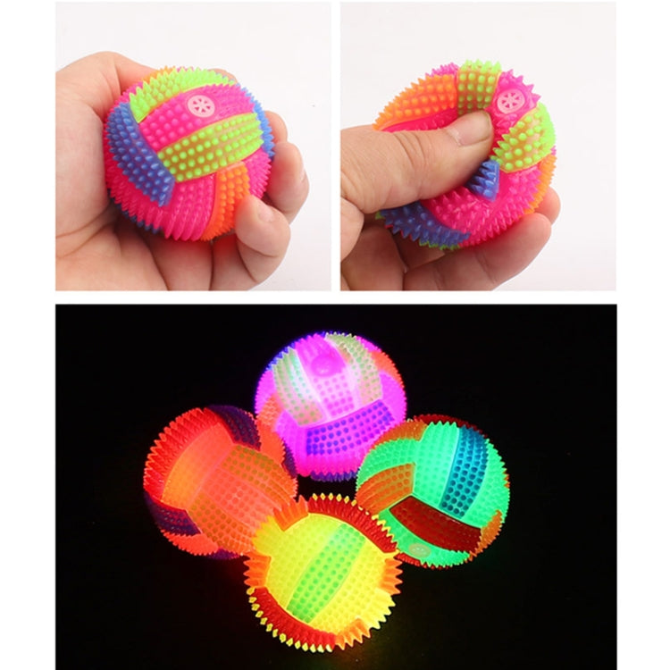 10 PCS Luminous Volleyball Bouncy Ball Massage Ball Whistle Thorn Ball, Random Color Delivery