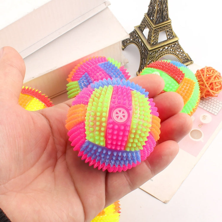 10 PCS Luminous Volleyball Bouncy Ball Massage Ball Whistle Thorn Ball, Random Color Delivery