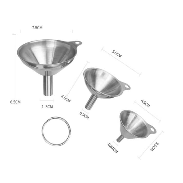 3 in 1 Stainless Steel Funnel Mini Funnel Oil Leaking Wine Leaking Integrated Liquid Dispenser Set-Reluova