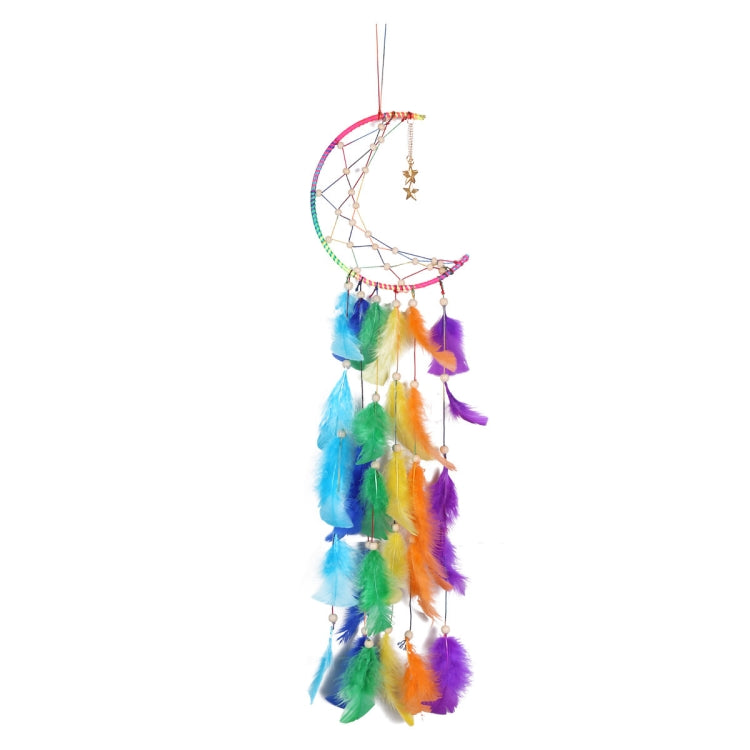 Colorful Moon Feather Woven Dream Catcher Home Wall Hanging Decoration My Store