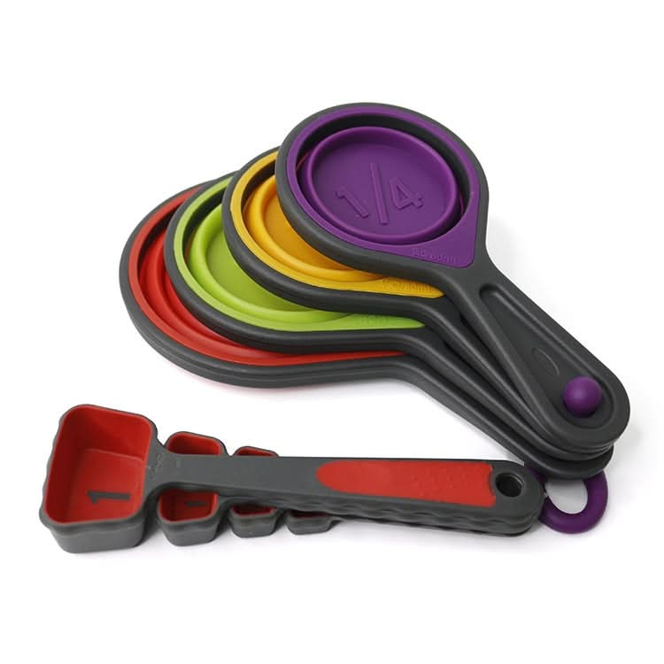 1 Sets Silicone Telescopic Measuring Cup Measuring Spoon  Measuring Tool Set, Specification: 8 PCS/Set - Reluova