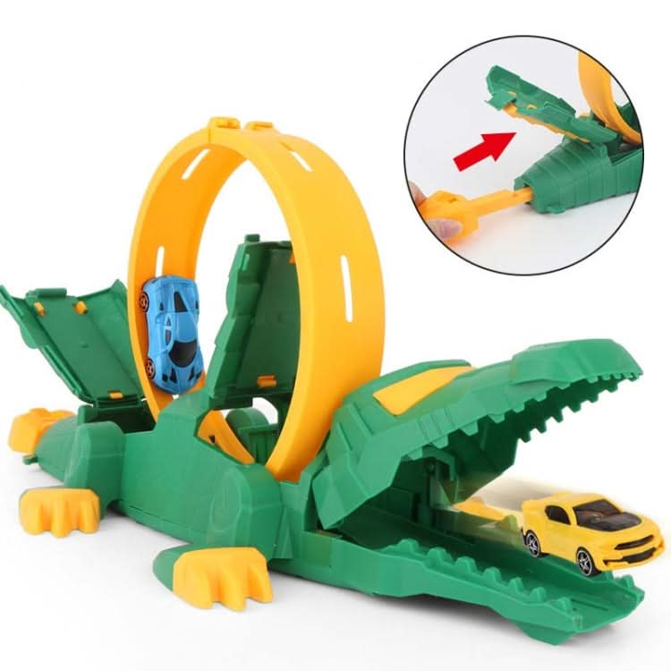 Children DIY Crocodile Catapult Rail Car Toy Reluova