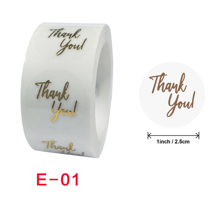 3 PCS Bronzing Thank You Baking Sticker Gift Decoration Label, Size: 2.5cm/1inch My Store