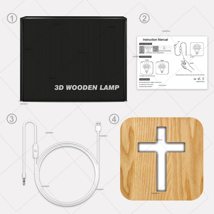 Cross Pine Craft Table Lamp Wooden LED Night Light