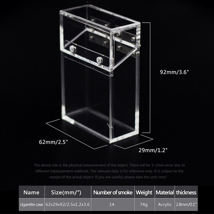 Acrylic Transparent Cigarette Case Thickened Portable Lighter Cigarette Case Bag My Store