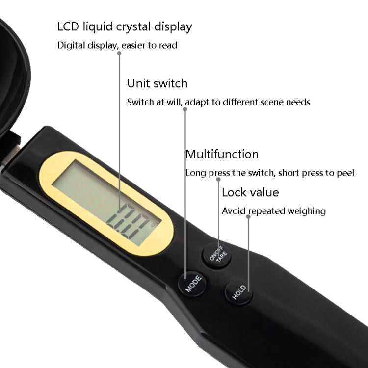 ABS Electronic Measuring Spoon Spoon Weighing Measuring Tool, Specification: 500g/0.1g My Store