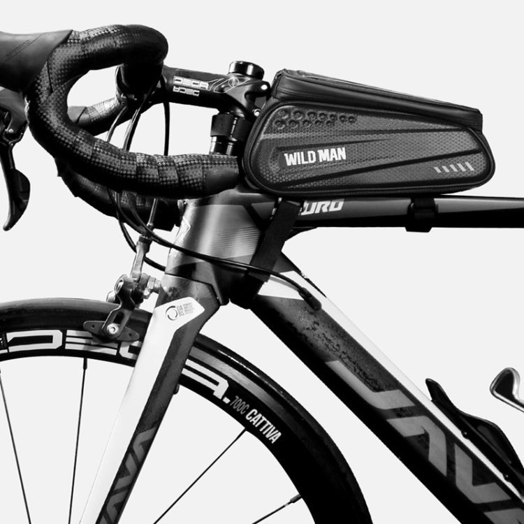 WILD MAN ES3 Hard Shell Bicycle Bag Front Beam Bag Mountain Bike Mobile Phone Touch Screen Upper Tube Bag Riding Equipment