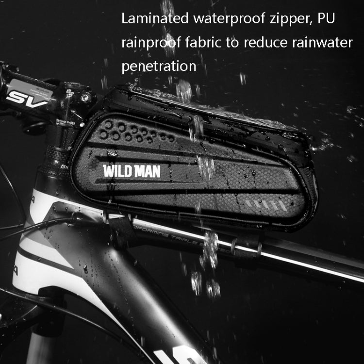 WILD MAN ES3 Hard Shell Bicycle Bag Front Beam Bag Mountain Bike Mobile Phone Touch Screen Upper Tube Bag Riding Equipment Reluova