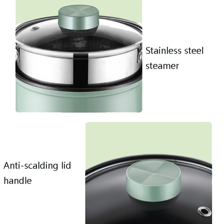 Multi-Function Electric-Cooker Mini Dormitory Student Cooking Rice Stir Frying Non-Stick Pot, 110V US Plug