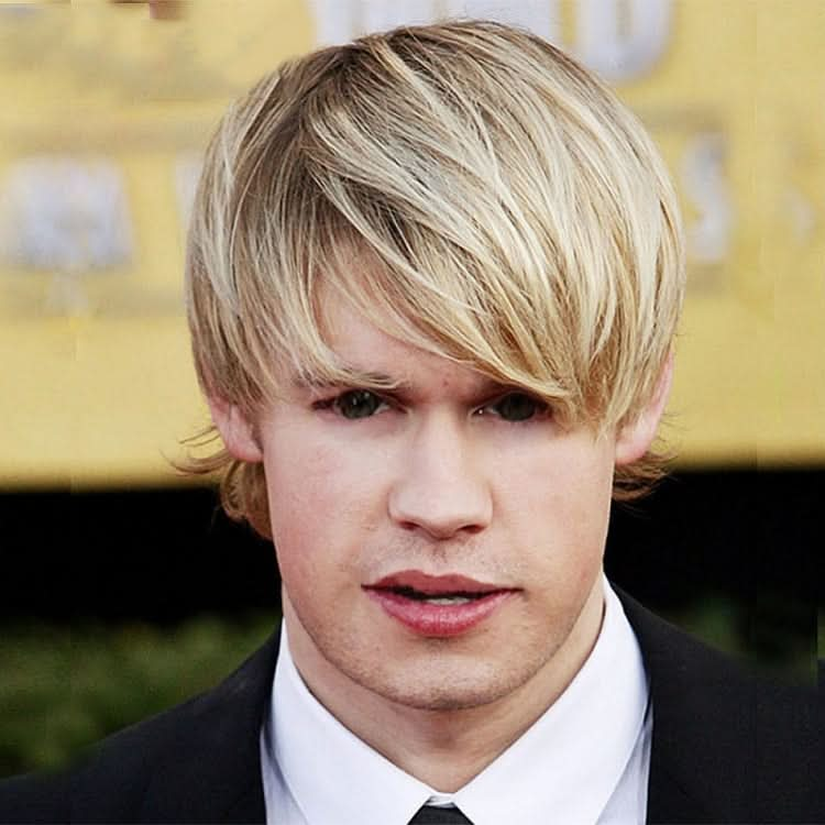 Light Blond Short Hair Men Chemical Fiber Wig Reluova