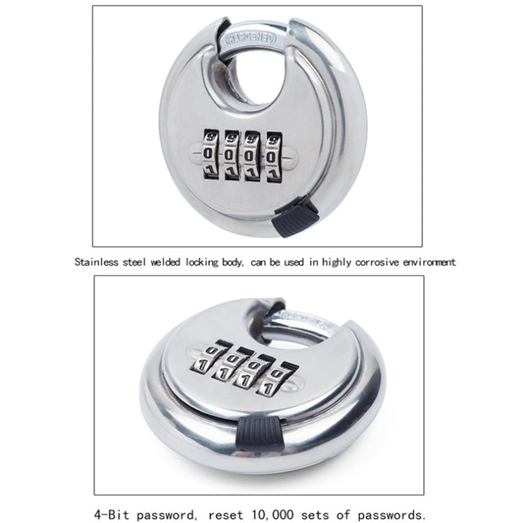 Stainless Steel Password Padlock 304 Waterproof And Rust-Proof Outdoor Courtyard Door Cabinet Lock Round Cake Lock My Store