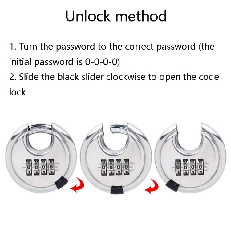 Stainless Steel Password Padlock 304 Waterproof And Rust-Proof Outdoor Courtyard Door Cabinet Lock Round Cake Lock My Store